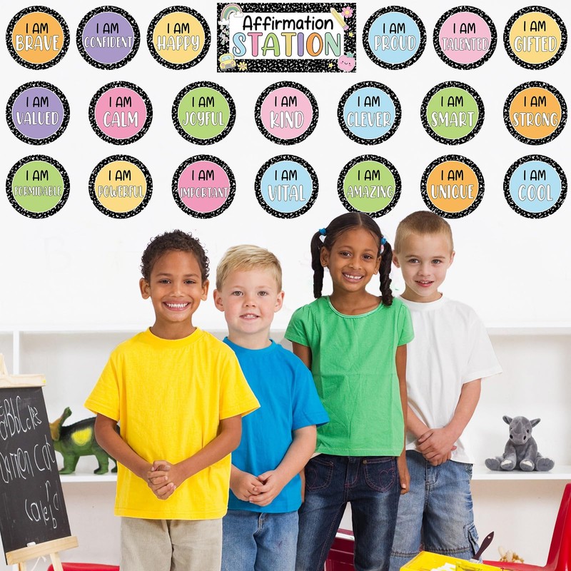 Composition Notebook Affirmation Station Bulletin Board Set Positive Bulletin Board