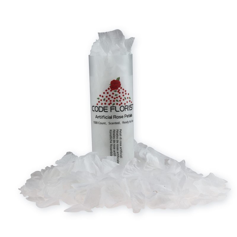 CODE FLORIST 1500 PCS White Silk Rose Petals for Valentine's