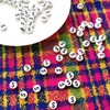 Looconi Letter Beads S 200pcs 7x4mm White Round Acrylic Black