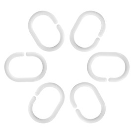 60Pcs Plastic Curtain Hanging Rings Durable Multifunctional C-Shaped Shower Curtain Hooks Portable Bath Drape Loop Clip for Bathroom Shower Window