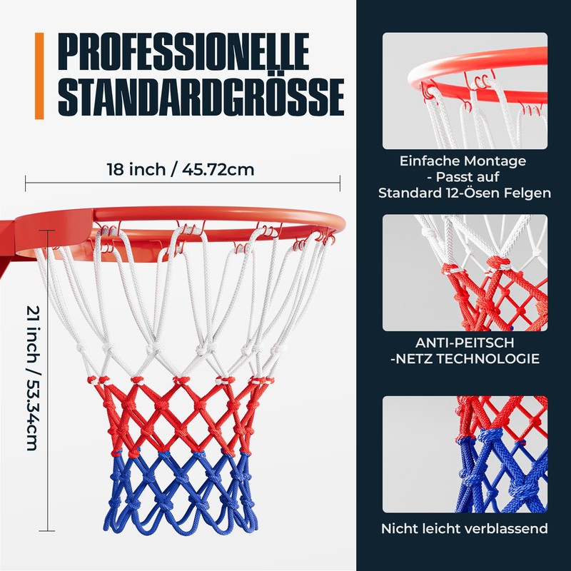 KadoKado Pack of 2 Basketball Net Replacement - Professional Basketball