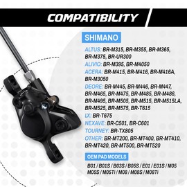 epic Disc Brake Pads for Shimano Brakes | B01S, B05S, E01S, M05S | Fits Altus, Deore, Tourney | Organic, Semi-Metallic, Sintered, Ceramic & E-Bike Options | 2 Sets (Organic)