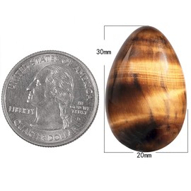 Nupuyai Pack of 5 Tiger's Eye Worry Stones for Reiki Meditation, Natural Gemstones, Oval Shape, Healing Stone Lucky Charm for Healing