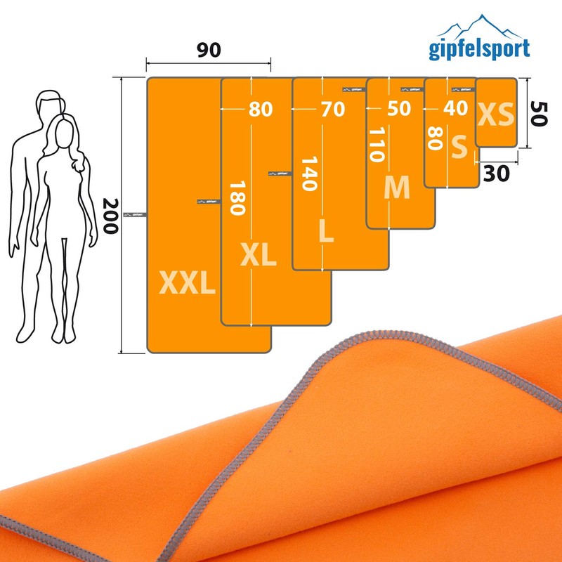 gipfelsport Microfibre Towel | 13 - Orange | S(80x40cm)