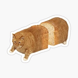 Cat Bread loaf Funny Sticker | Vinyl | Decal for Car Bumper, Window, Laptop, Truck, Van, Water Bottle, Books Etc |Waterproof| 5"