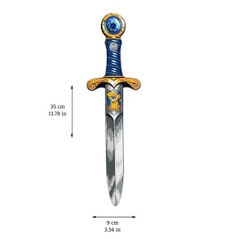 Liontouch Mini Lion Toy Sword for Kids, Blue | Medieval Pocket Dagger with Gemstone for Pretend Play in Durable Foam | Safe Weapons & Knight Costume Accessories for Toddler Boys’ Dress Up & Cosplay