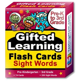 TestingMom.com - Sight Words Flash Cards - Ages 4-10, First Words Flash Cards, High-Frequency Reading and Vocabulary Words, Early Reading Words, Gifted Learning Flash Cards