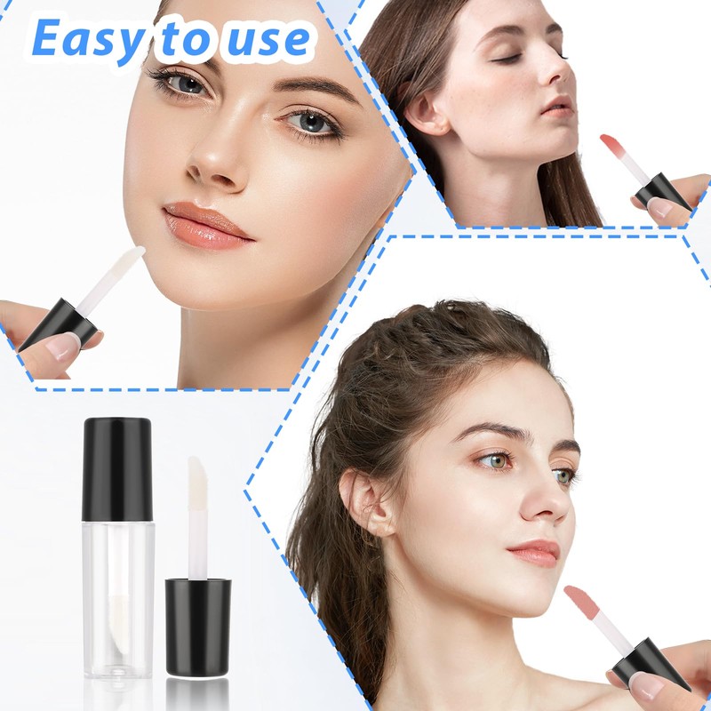 JJUNW 10pcs Empty Lip Gloss Tubes, 1.2ml Mini Refillable Cosmetic