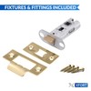 XFORT Tubular Latch, Polished Brass, Tubular Door Latch for Internal