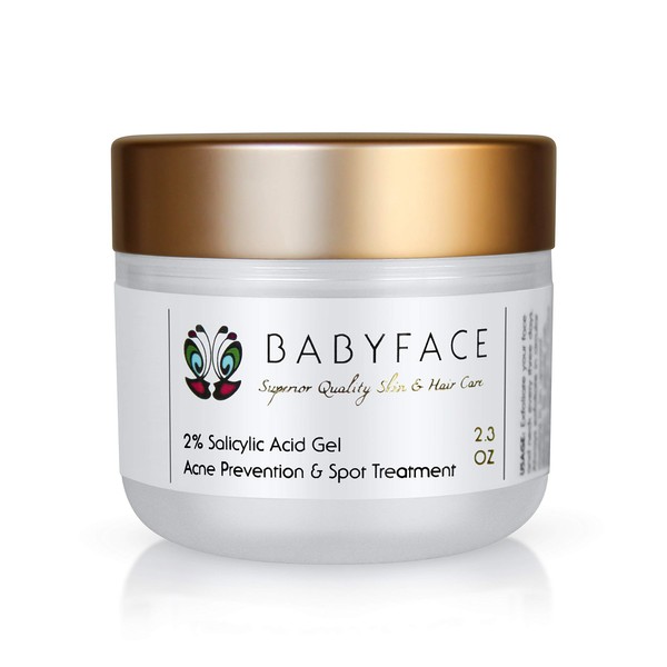 Babyface 2% BHA Salicylic Acid Gel Spot Treatment Acne, Blackheads, Shaving & Waxing Bumps, 2.3oz.
