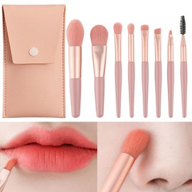 Professional Makeup Brushes Set Mini Makeup Brushes Portable Make up Set Premium Makeup Brushes Kits with PU Leather Bag Foundation Powder Cosmetic Brush Blush Blending Eyeshadow Brushes Sets