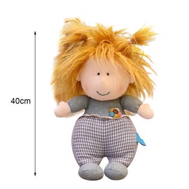 ISAKEN 40 cm Cute Soft Rag Doll Cuddly Doll Baby Doll Soft Doll with Clothes and Hair, Children's Stuffed Dolls Textile Dolls Plush Stuffed Toy Gift for Girls Baby