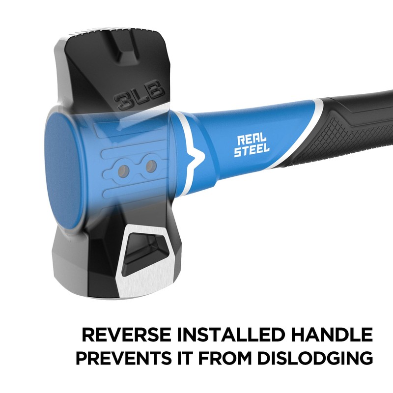 Real Steel Small Sledge Hammer, 3lb Blacksmith Hammer,Drilling Hammer with