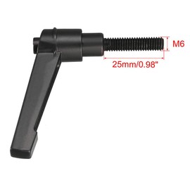 TA-VIGOR 5Pcs Adjustable Clamping Lever Handles, M6 x 25mm Locking Quick Release Push Button Ratchet Screw Knobs, Aluminum Alloy Male Thread Stud Bolts Handle for Machinery & Equipment