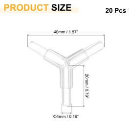 sourcing map 20Pcs Aquarium Air Valve Connector, 3 Way Plastic Inline Tubing Non-return Valves for 4x6mm ID Airline Tubing Fish Tank Pond Air Line, Clear
