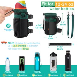 Desing Wish 12-24 oz Bike Water Bottle Holder Bike Cup Holder Sling Water Bottle Bag Carrier Sleeve Mountain Walking Scooter Bottle Cage with Shoulder Strap Phone Lanyard Crossbody