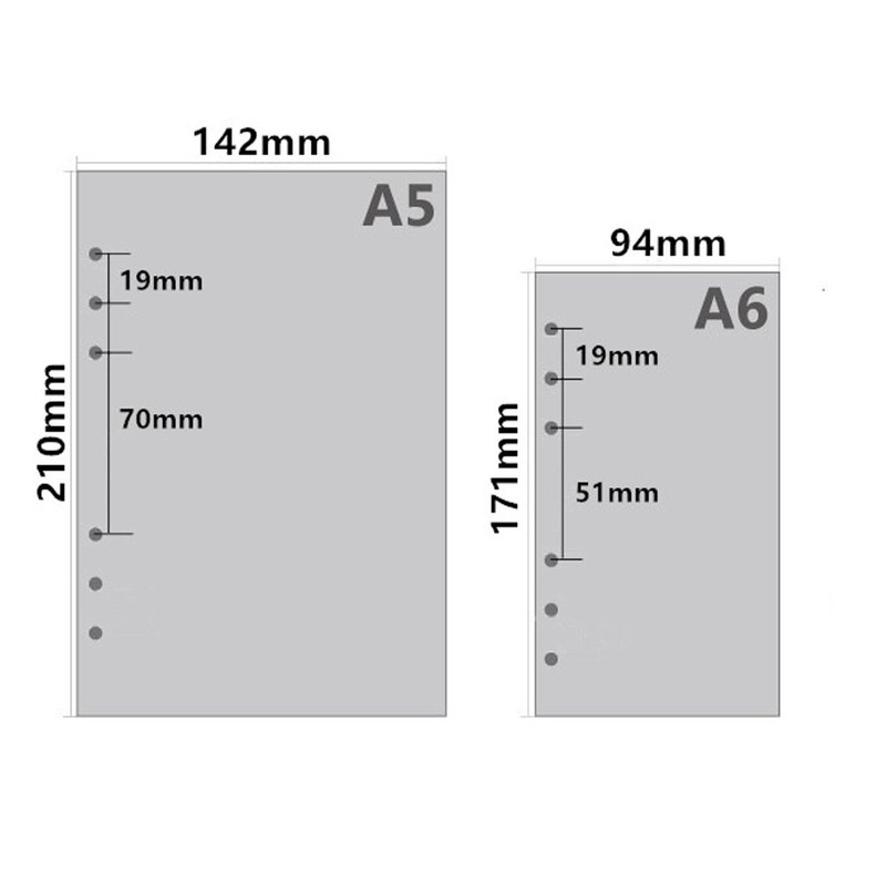 Spiral Notebook Refill Weekly Planner Refill,Undated 6 Hole Insert Paper,for