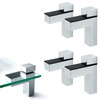 4 Pcs Adjustable Wood/Glass Floating Shelf Brackets Wall Mount (Polished