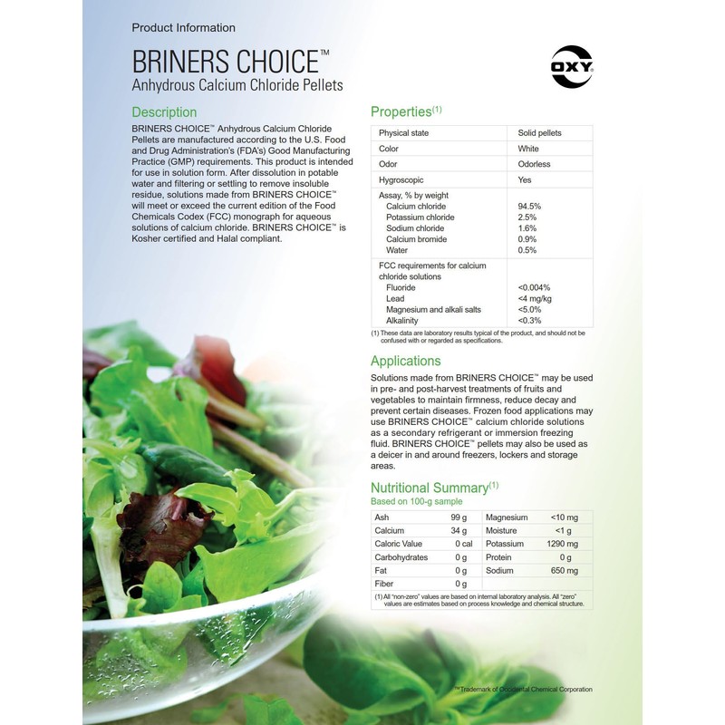 M.M BASICS Calcium Chloride Food Grade, (2.2 lbs)