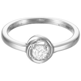 Esprit women's ring in rhodium-plated 925 silver with round-cut white zirconia, Silver