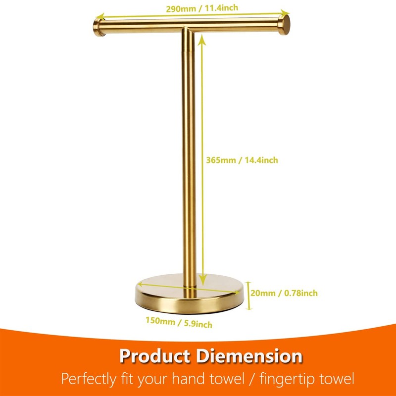 Kalitro Gold Towel Rack Hand Towel Stand, Bathroom Towel Holder