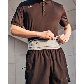 PELLIOT Running Belt for Women Men Slim Fanny Pack Phone Money Waist Pack Belt Bag for Hiking Cycling Exercise Running Grey