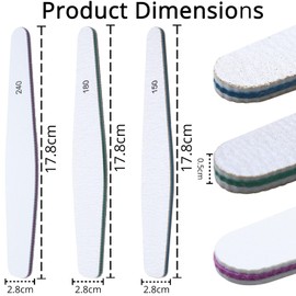 Nail Files, Professional Nail Files 150/180/240 Grit Nails File Set Double Sided Nails File for Natural and Acrylic Fingernail Buffer Block Manicure Tools Pet Grooming Tools - Rhombus (6 Pcs)