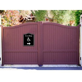 Access Ramp Handicap Right Arrow BLACK Aluminum Composite Sign, 15"x18"