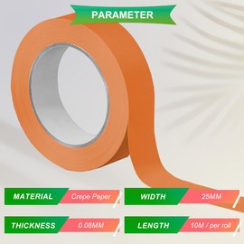 Youmile 12 Rolls 25mm x 10m Colored Masking Tape Colorful Tape Painters Tape Paper Tape for DIY, Crafting, Home Decoration, School with Spatula