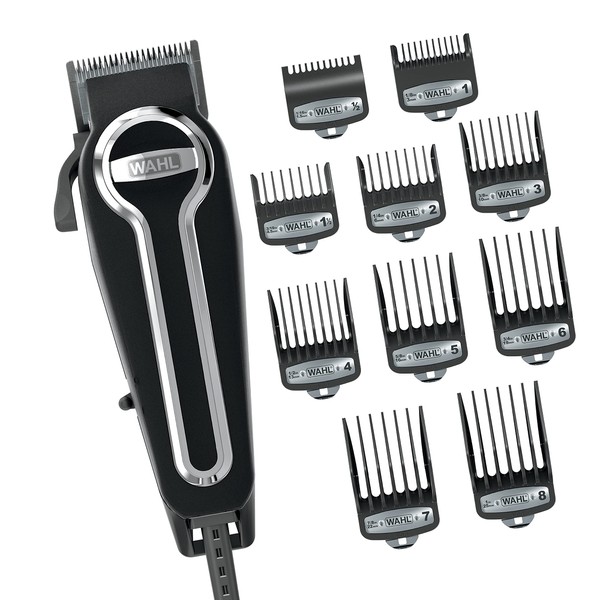 Wahl USA Elite Pro High-Performance Corded Home Haircut & Grooming Kit for Men – Electric Hair Clipper – Model 79602