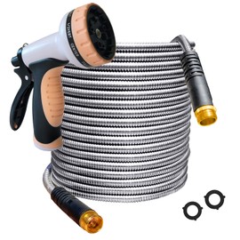 Water Hose 100 ft: Light Weight Heavy Duty Garden Hose. Kink-Free, Flexible Garden Hose (Non-Expandable Garden Hose),10 Spray Pattern Nozzle. 100 ft. Garden Hose. Manguera Para Jardin