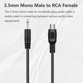 Bolvek 2 Pack 3.5mm 1/8" TS Mono Male to Single RCA Female Jack Plug Adapter Connector Converter Audio Video Cable Cord