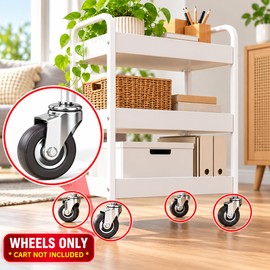 4 Pcs 1.25-Inch Stem Caster Wheels – TPR Swivel Wheels with M6 Threaded Rods for Carts & Furniture