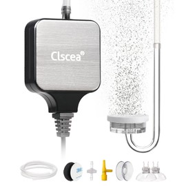 Clscea Small Air Pump for Fish Tank Aquarium Aerator for 1-15 G Super Quiet 1.5 Watts, Complete kit
