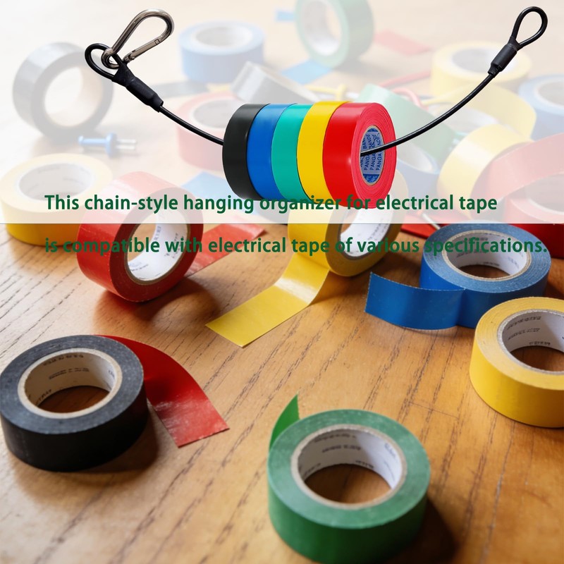 2 Pcs Electrical Tape Holder with Snap Hooks, Tape Holder