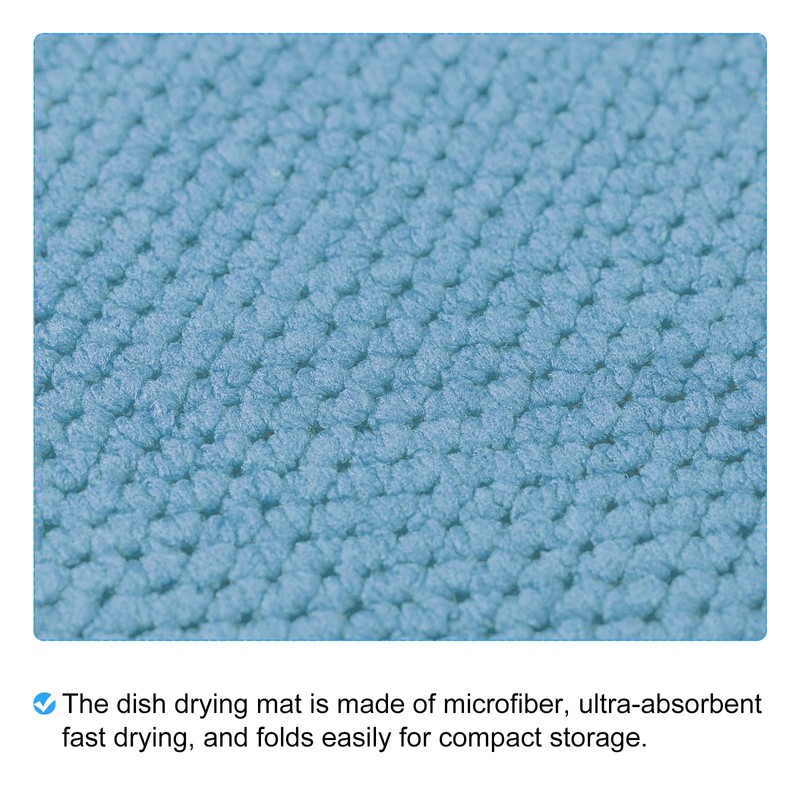 sourcing map Microfiber Dish Drying Mat, 15.75" x 11.82" Dishes