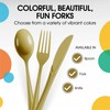 Disposable Gold Plastic Forks 200 Pcs - Heavy Duty Gold