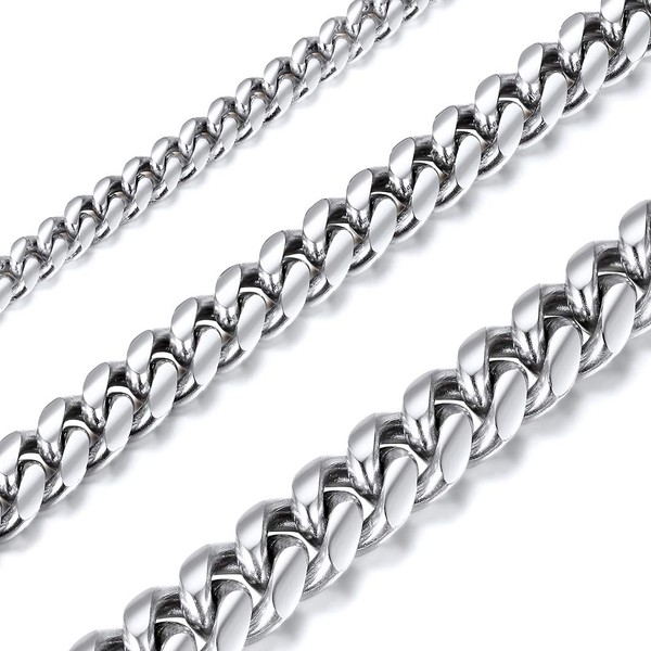 Richsteel Men's Curb Chain 6/10/14 mm Wide 36 cm -