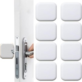 Door Stop Cushion, Wall Cushion, Refrigerator, Door Cushion, Set of 8, Square, Door Knob Collision Prevention, Door Collision Prevention, Shock Absorption, Anti-Slip, Easy to Stick (White)