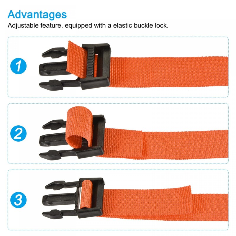 sourcing map Luggage Straps, 2m Length Adjustable Suitcase Belts with