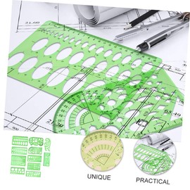 COHEALI 11pcs Stencils Geometric Ruler Stencil Set Plastic Measuring Templates Rulers