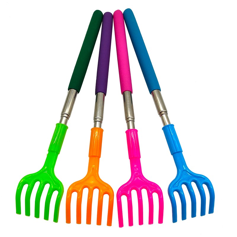 Qaoquda (4- Pack) Portable Extendable Telescopic Plastic Back Scratchers/Hand Massager/Backslap