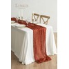 Ling's Moment 10Ft Terracotta Cheesecloth Table Runner Burnt Orange Gauze