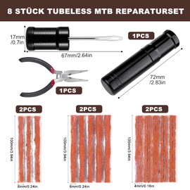 Prebarfun 38 PCS Tubeless Tyre Repair Kit, Tubeless Bike Tire Repair Tool Kit, Bike Tire Puncture Kit for MTB, Road Bicycle Tyres