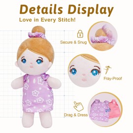 OUOZZZ Snuggle Stuffs – Set of 5 Multicultural 8.8″ Plush Baby Dolls in Soft Basket | Diversity Ethnic Toys for Toddlers, Preschool, Daycare & Home