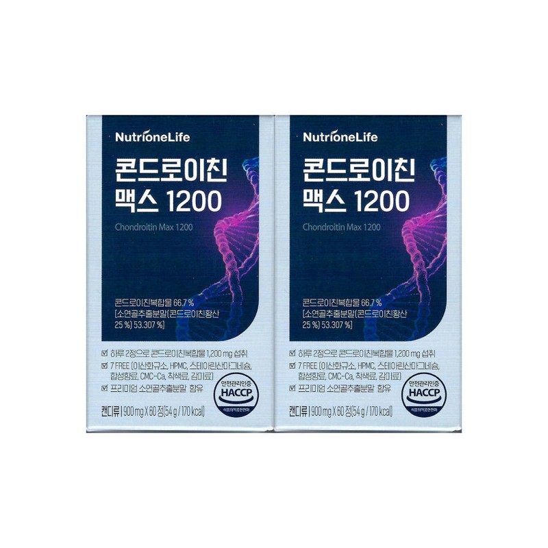 NutriOne 뉴트리원 콘드로이친 맥스 1200 900mg x 60정 2개 /