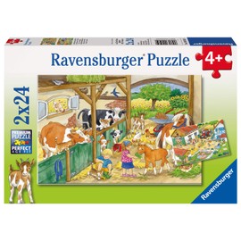 Ravensburger Puzzle – 09195 Child Classic – Day At The Farm – 2 x 24 Pieces
