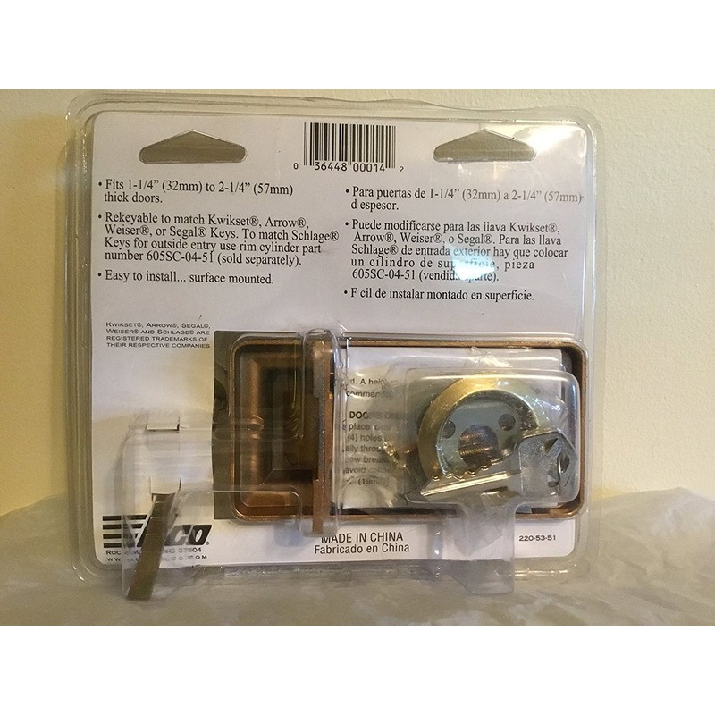 Auxiliary Lock, Night Latch, Bronz