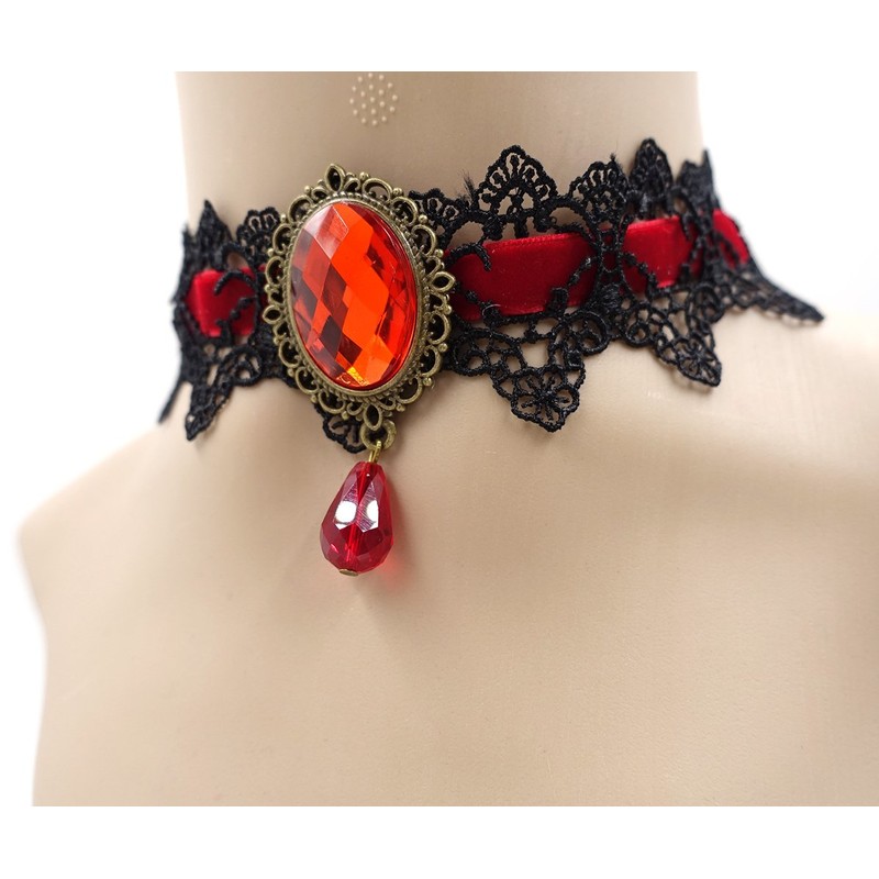 ETERNITY J. Retro Handmade Craft Lace Royal Court Vampire Choker