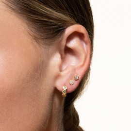 XENOX® POPPY GLITZ Women's Earrings Made of High-Quality 925 Sterling Silver with Zirconia Stones, Sterling Silver, Cubic Zirconia